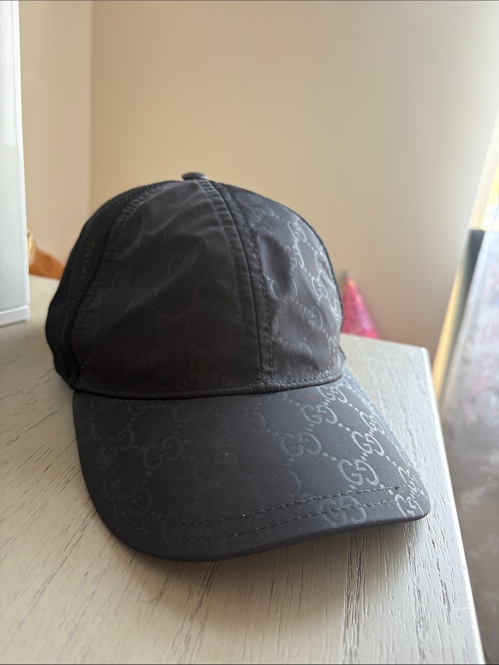Gucci Black GG Monogram Baseball Cap
